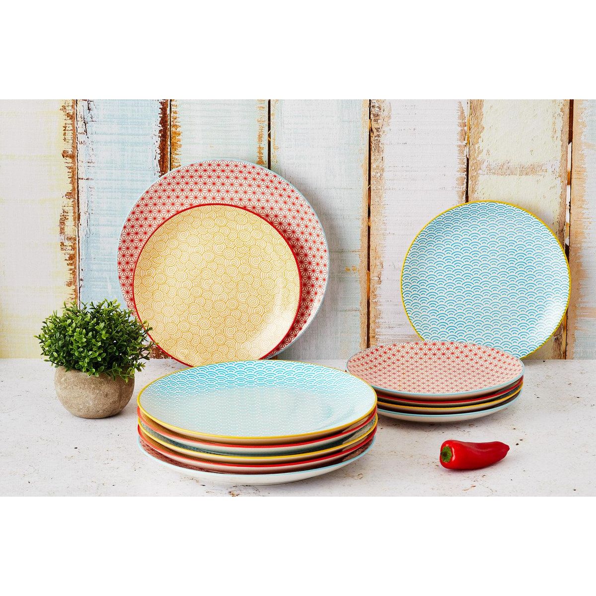 BJORN Assiette PATTERN Ø26cm - 6 pièces - Color