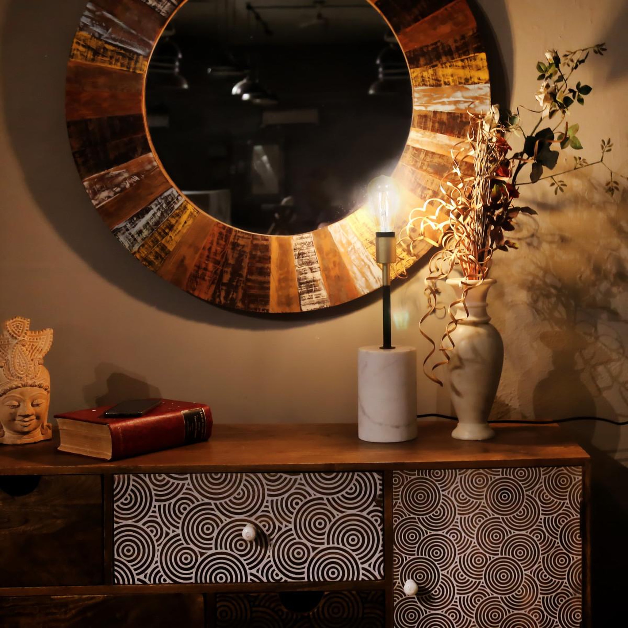 Voir la diapositive 4 : Paris Prix Lampe à Poser en Marbre  Caramia  40cm Blanc