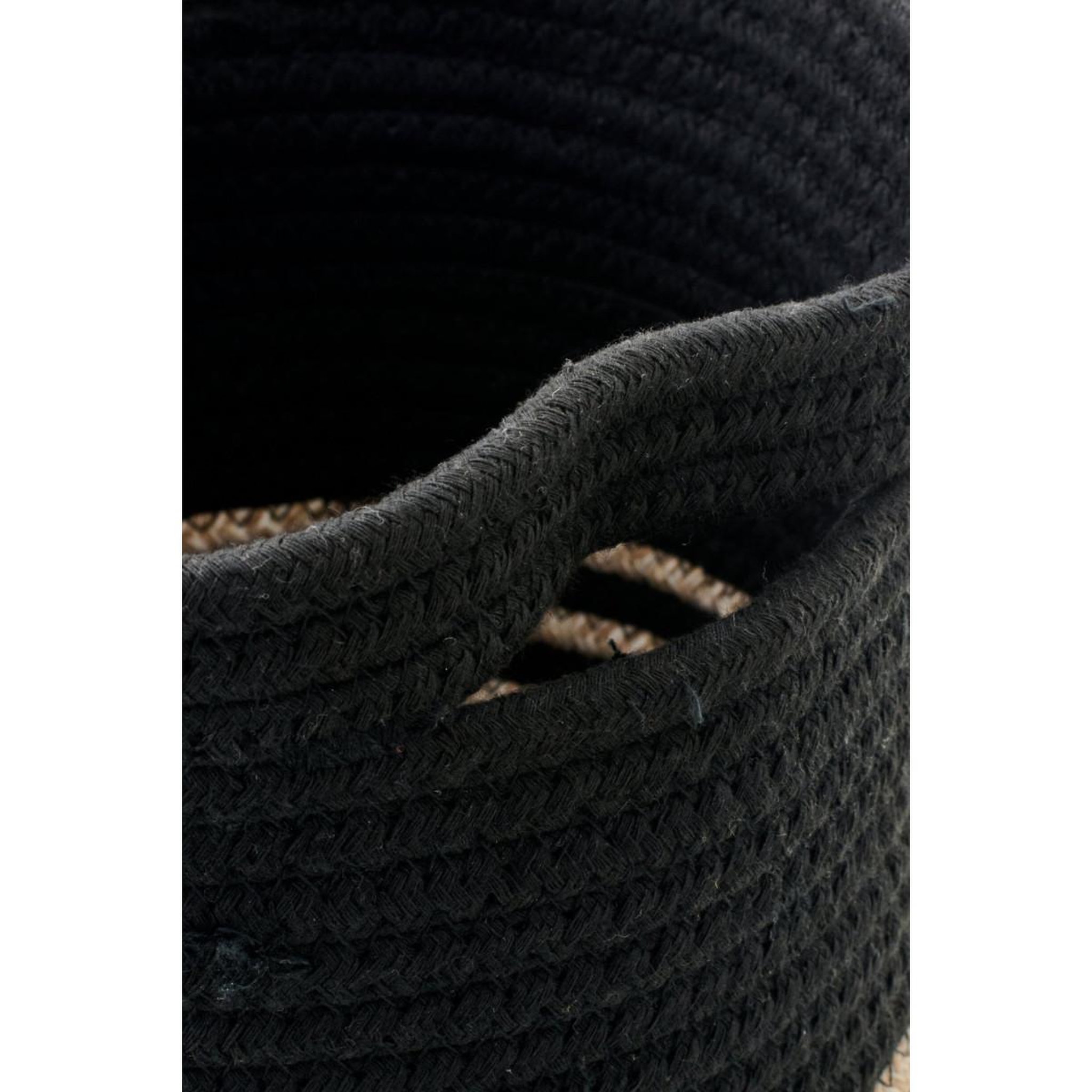 Voir la diapositive 3 : J-LINE Lot de 3 paniers de rangement  ligné  25cm noir