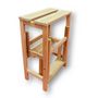 Voir la diapositive 3 : BRIXO Escabeau Tabouret Marchepied 3 marches pliantes Bois massif 2en1