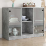 VIDAXL Buffet gris beton 102x37x75,5 cm bois d'ingenierie