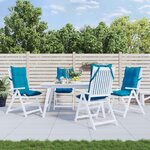 VIDAXL Coussins de chaise a dossier haut lot de 4 bleu clair