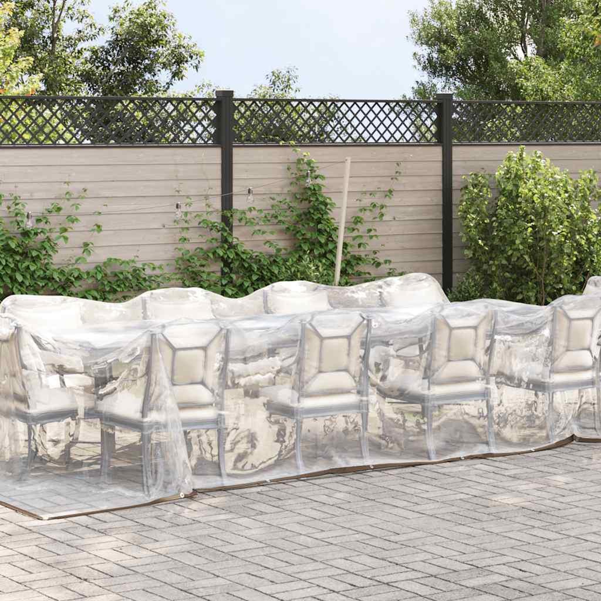 Voir la diapositive 2 : VIDAXL Bache transparente avec œillets 3x8 m polyethylene