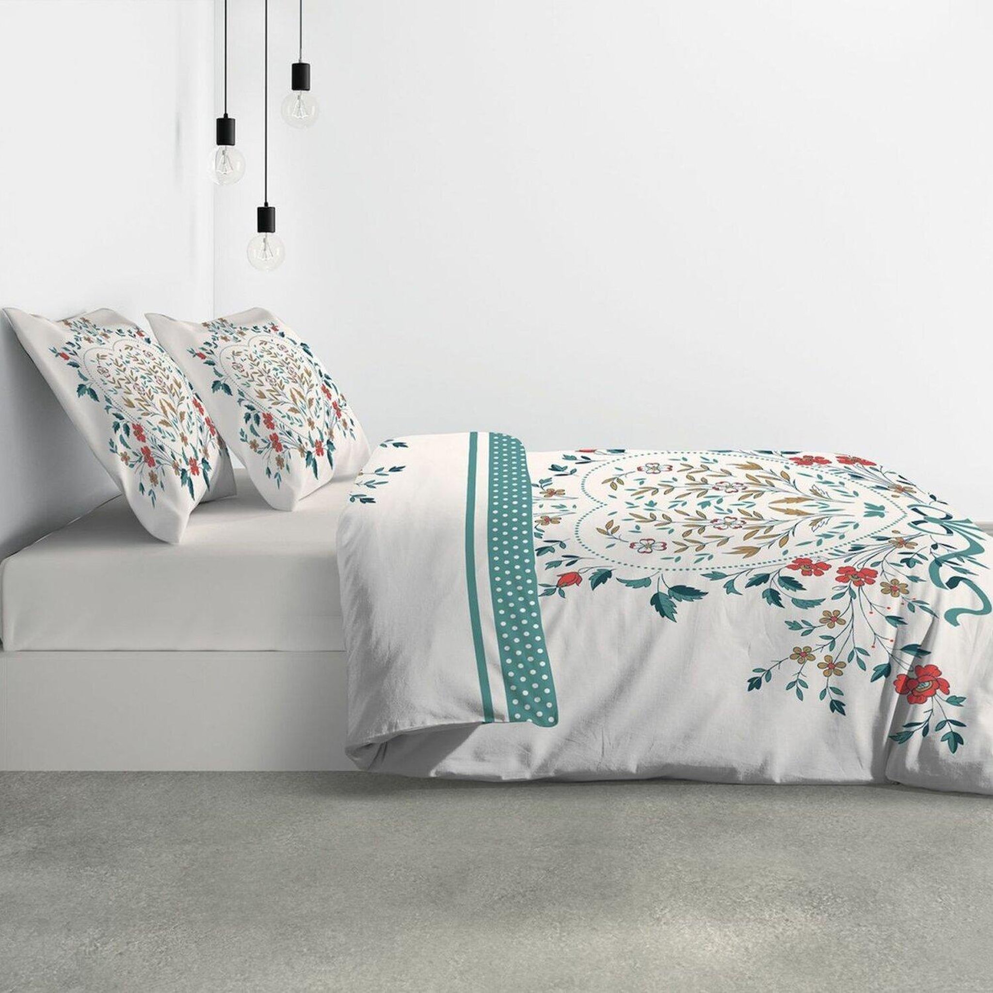 Voir la diapositive 3 : Les Ateliers du Linge Parure housse de couette 100% coton 47 fils/cm2 -capucine