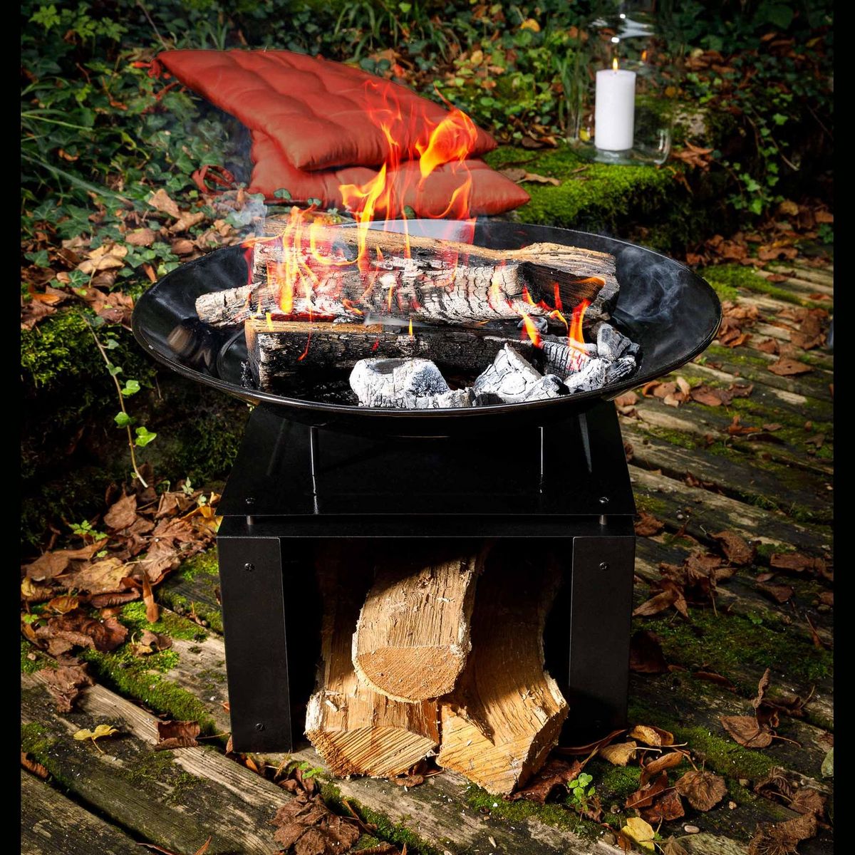 Somagic Braséro extérieur - Acier - 52x52x37cm