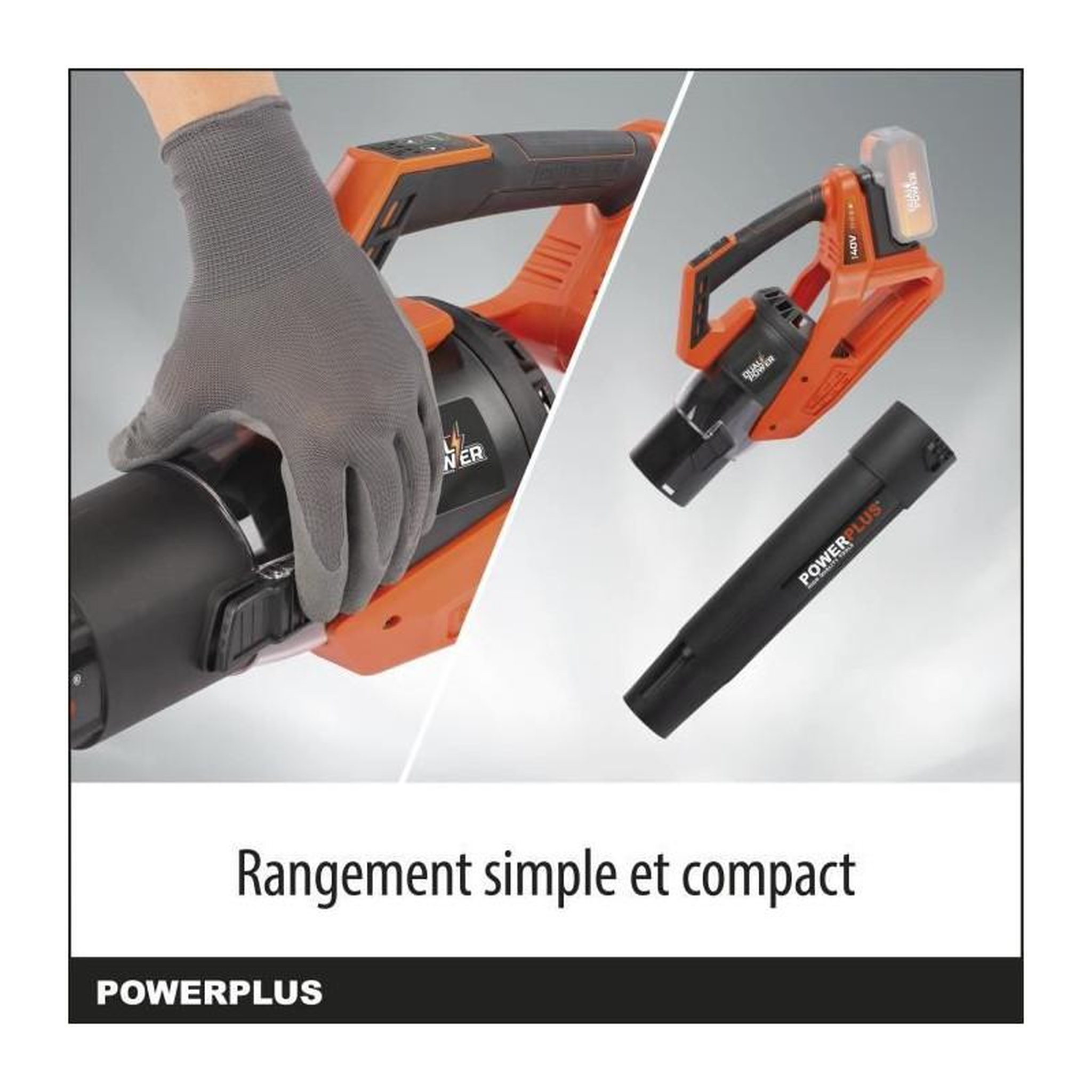 Voir la diapositive 4 : DUAL POWER Souffleur de Feuilles a batterie 40V Dual Power POWDPG7526 - moteur brushless - Livré sans batterie ni chargeur