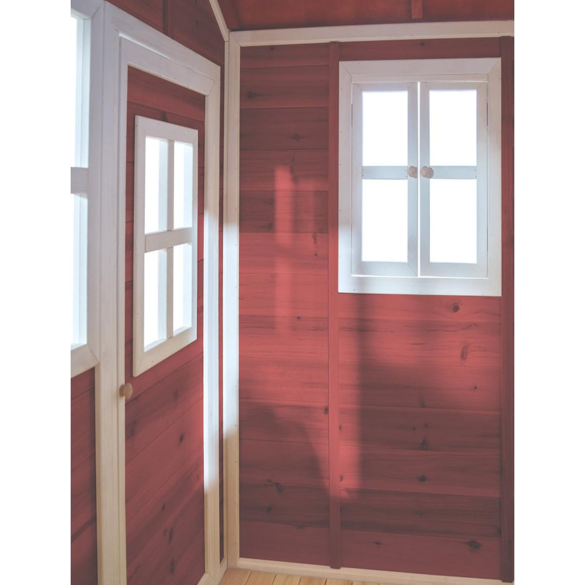 Voir la diapositive 5 : EXIT TOYS Maisonnette en bois pour enfants loft 500 rouge - exit toys