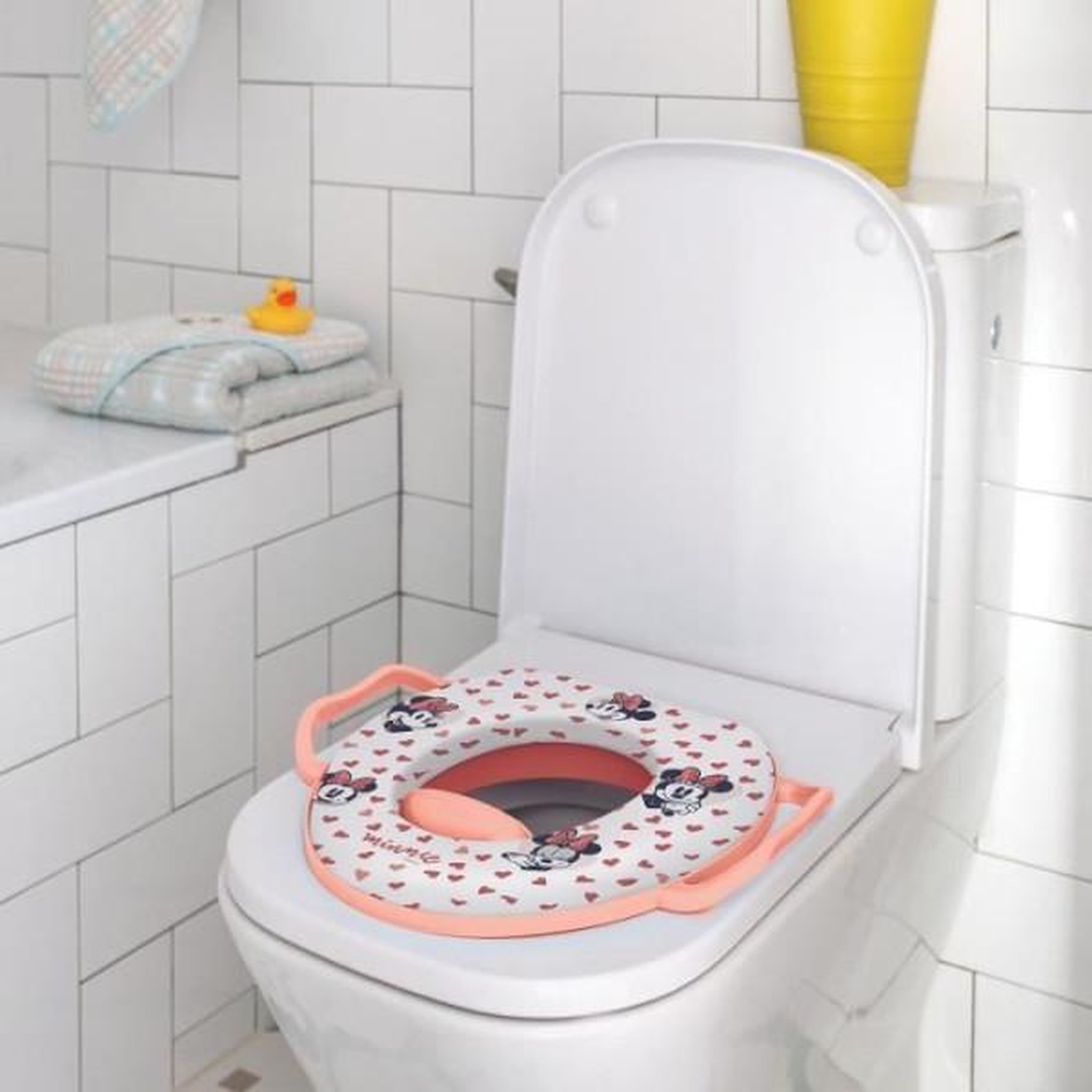 Voir la diapositive 2 : THERMOBABY Réducteur WC - THERMOBABY - Confort avec poignées - Minnie