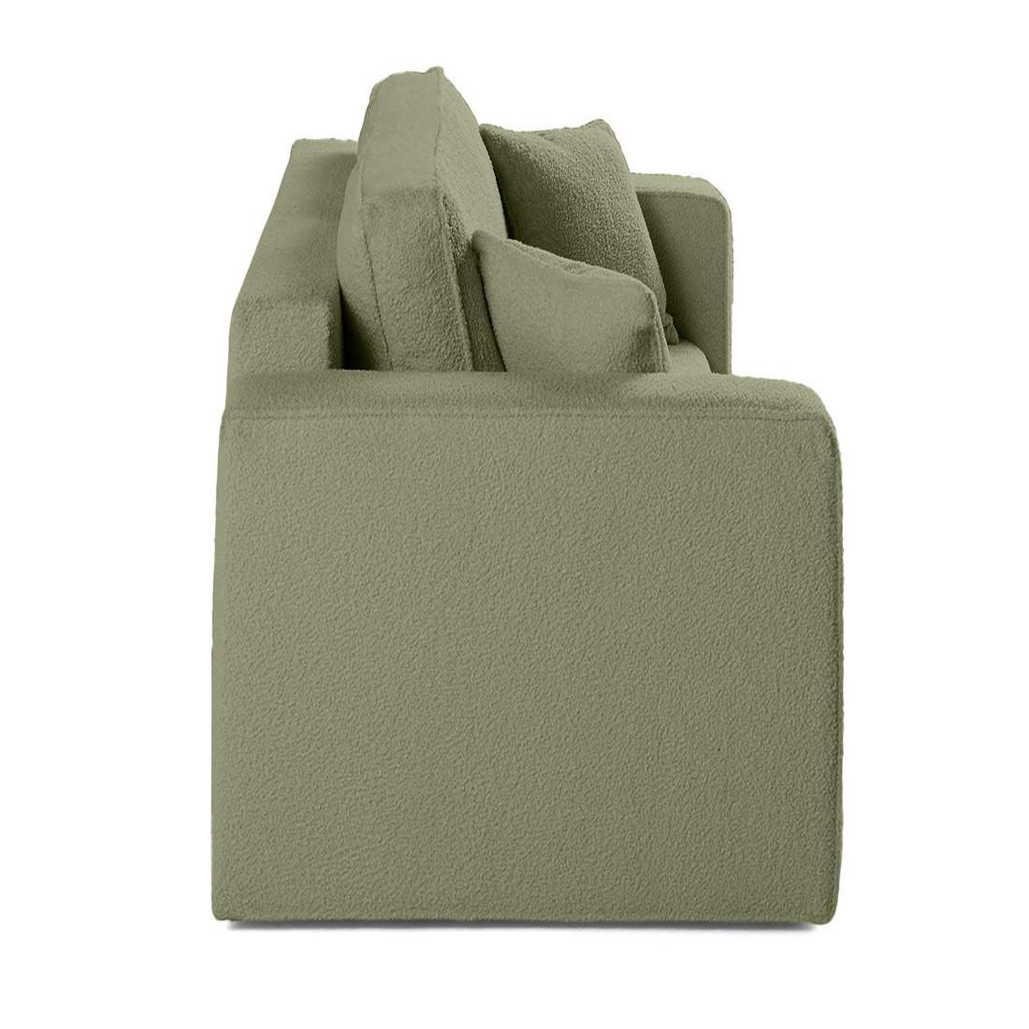 Voir la diapositive 4 : BEST MOBILIER Topaze - canapé droit 2 places - en tissu bouclette