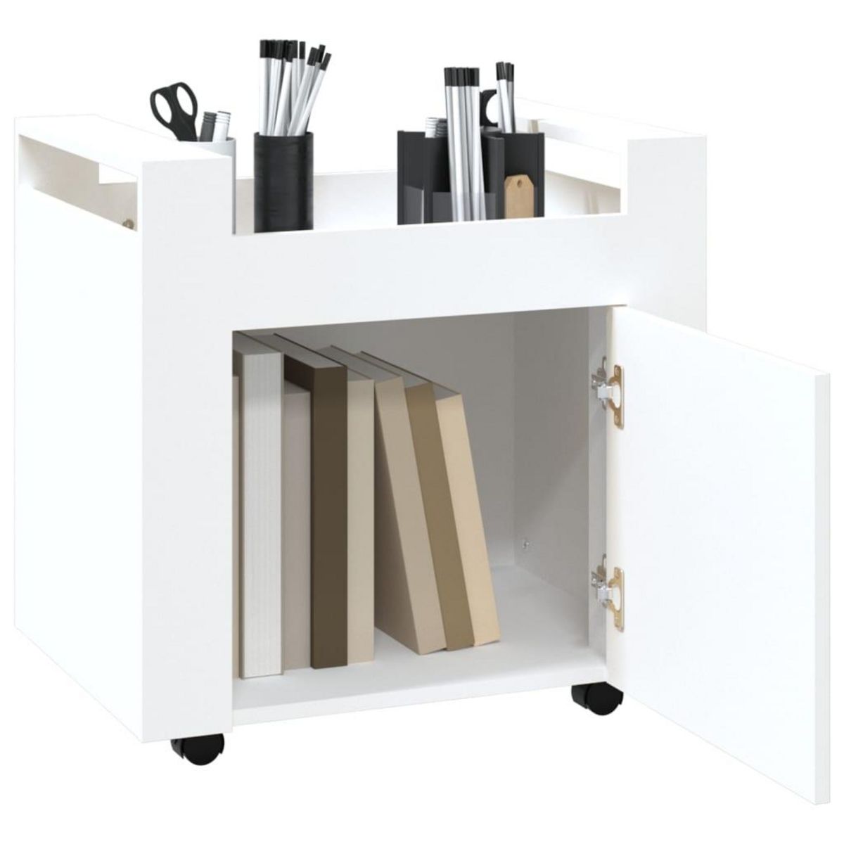VIDAXL Chariot de bureau Blanc 60x45x60 cm Bois d'ingenierie
