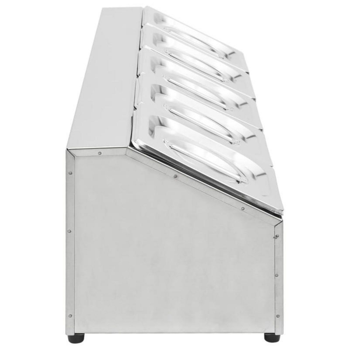 VIDAXL Récipient Gastronorm avec 5 bacs GN 1 6 Acier inoxydable