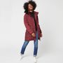 Voir la diapositive 1 : INEXTENSO Doudoune longue à capuche rouge bordeaux femme