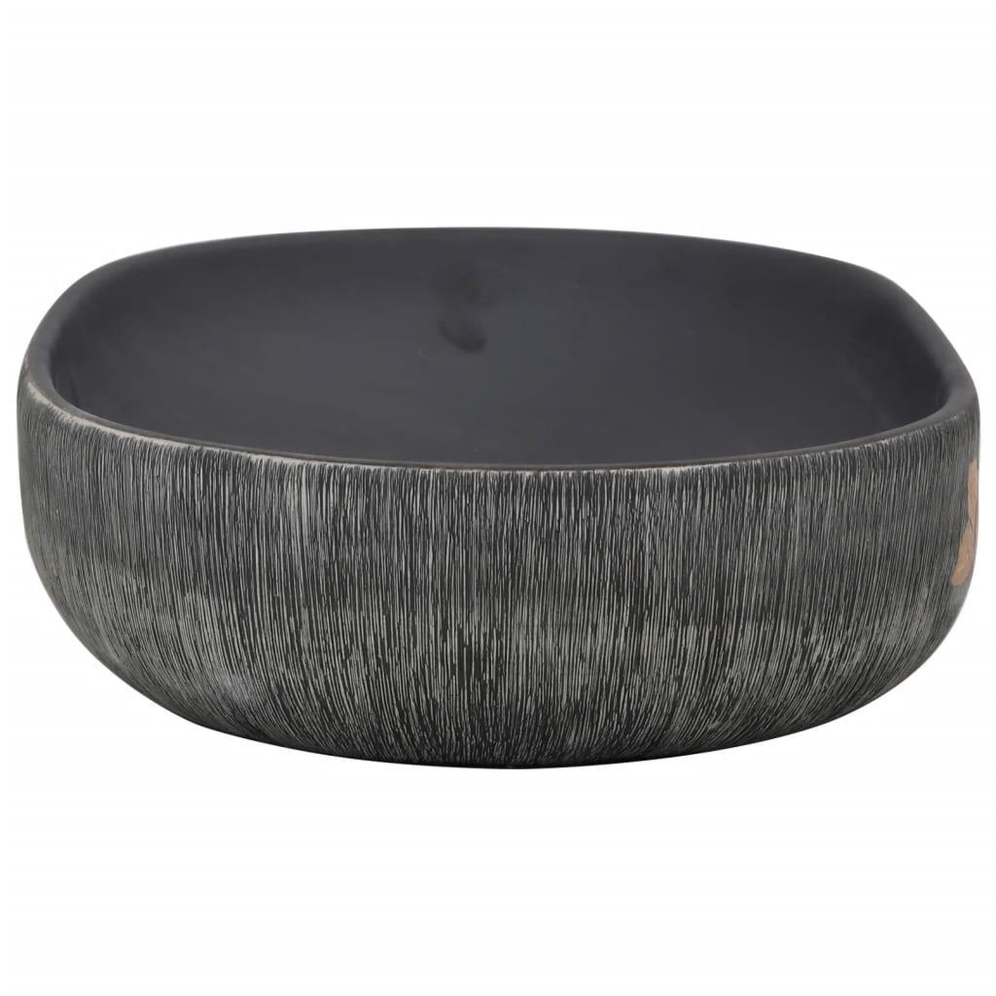 Voir la diapositive 5 : VIDAXL Vasque a poser gris et noir ovale 59x40x14 cm ceramique