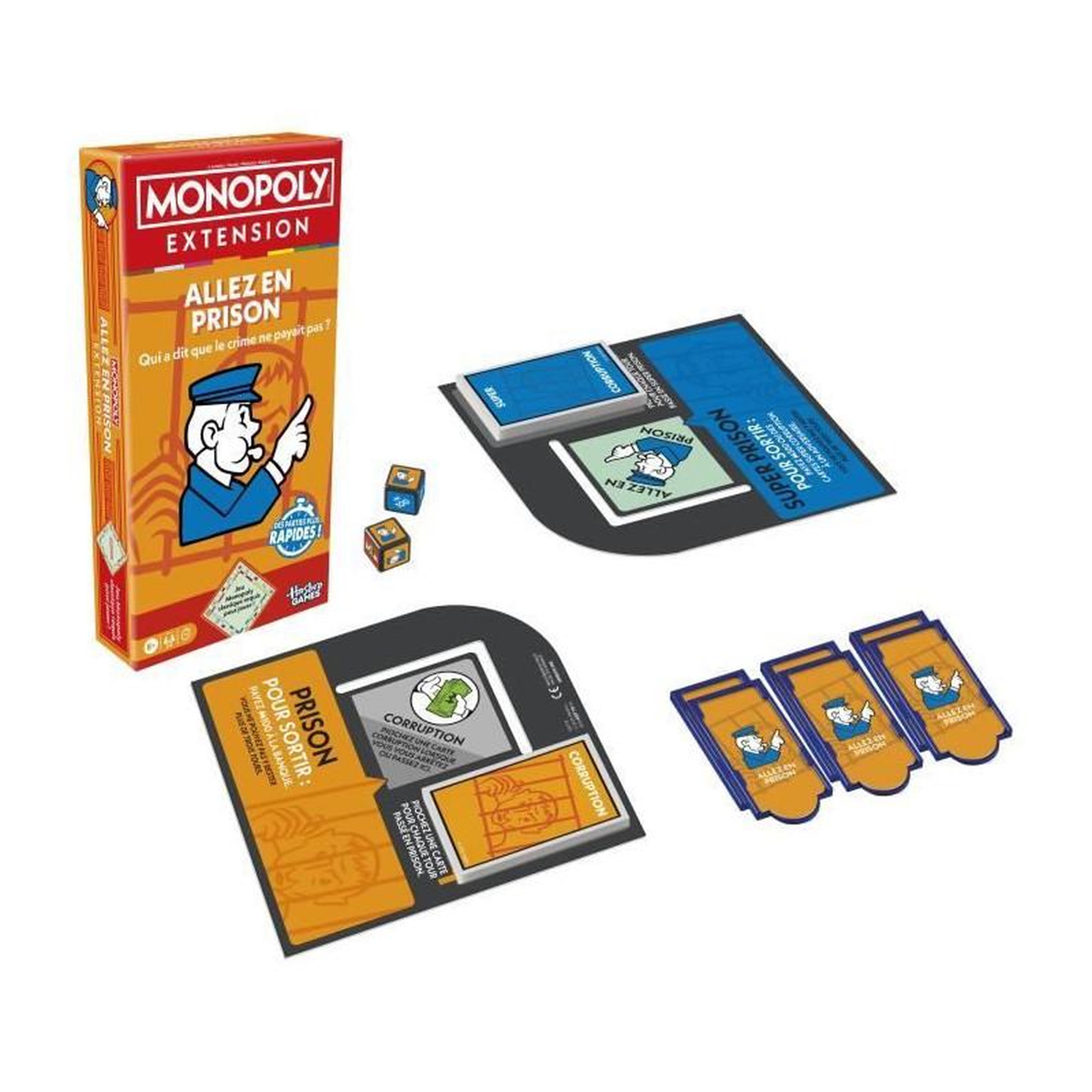 Voir la diapositive 2 : MONOPOLY Monopoly Extension Allez en prison, rend le jeu Monopoly classique plus amusant et plus rapide, jeux de plateau, 2 a 6 joueurs,