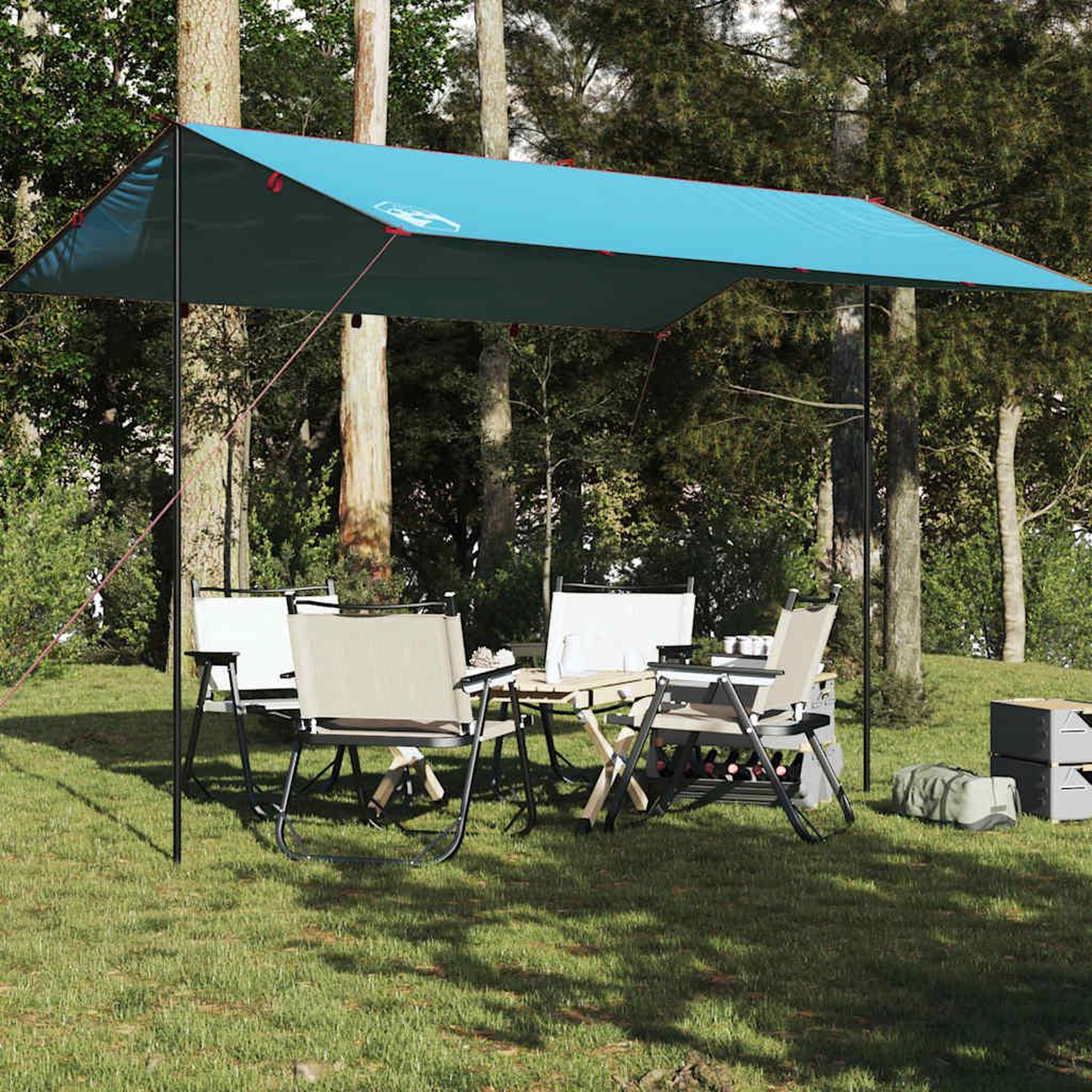 VIDAXL Bache de camping bleu 400x294 cm impermeable