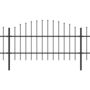 Voir la diapositive 2 : VIDAXL Cloture de jardin avec dessus en forme de lance en acier 537 x 100 cm Noir