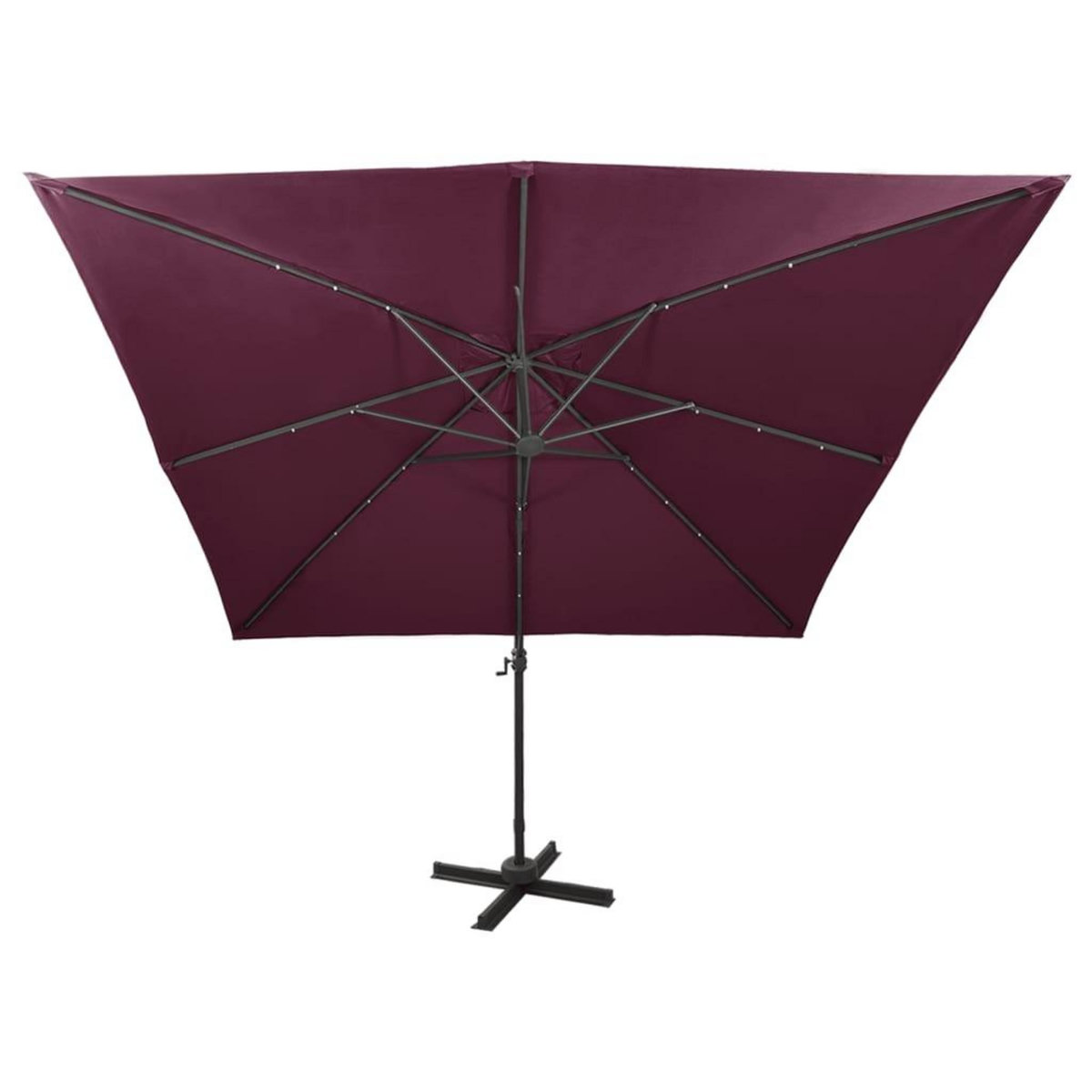 VIDAXL Parasol de jardin en porte-a-faux avec mat et lumieres LED