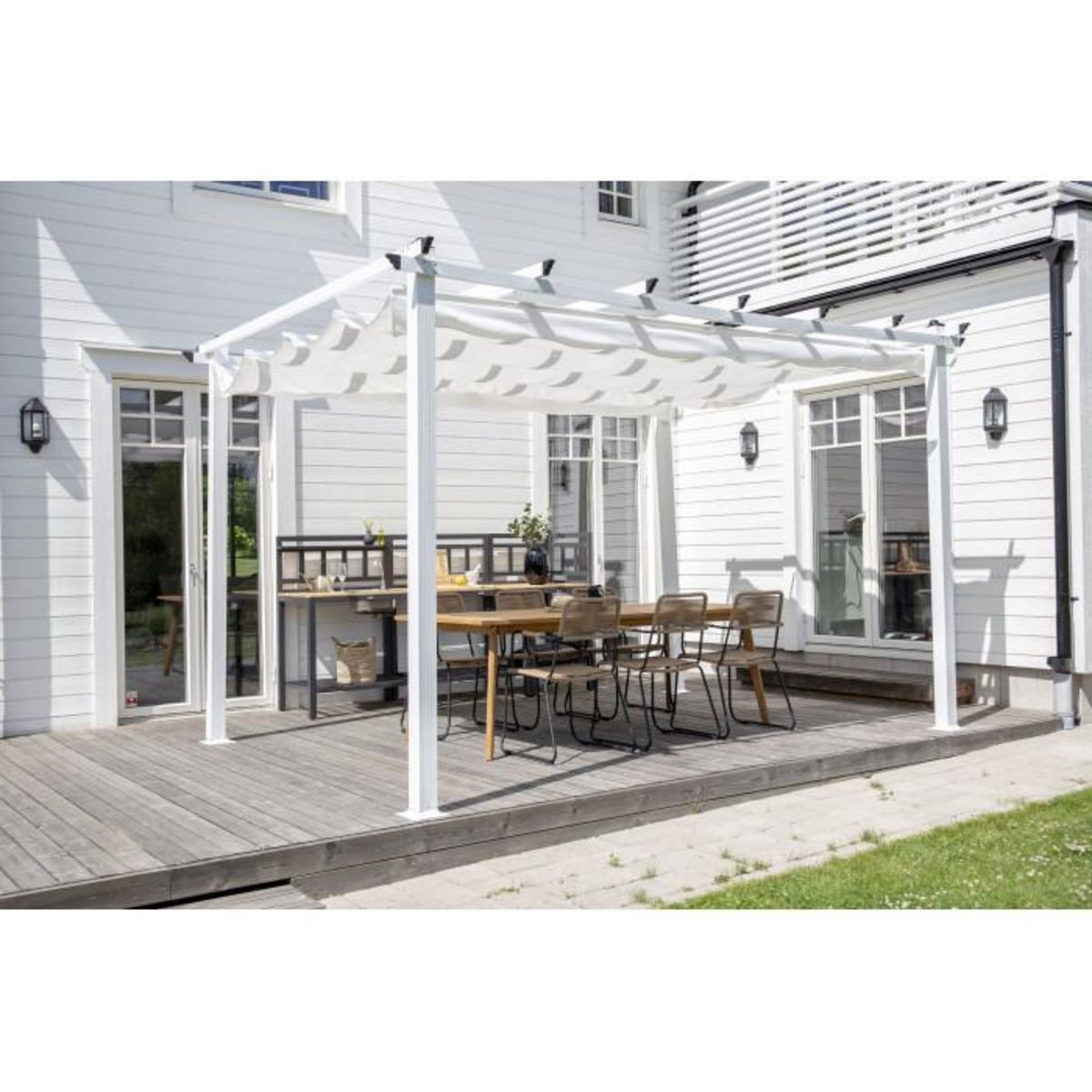 Paris Prix Pergola Avec Toit  Lazio  345cm Blanc