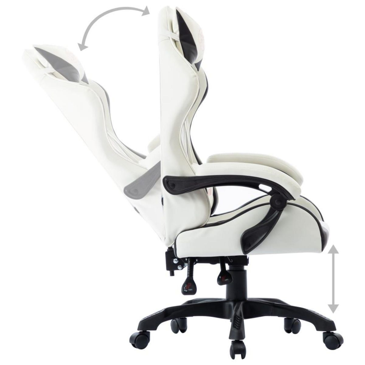 VIDAXL Fauteuil de jeux video Blanc Similicuir