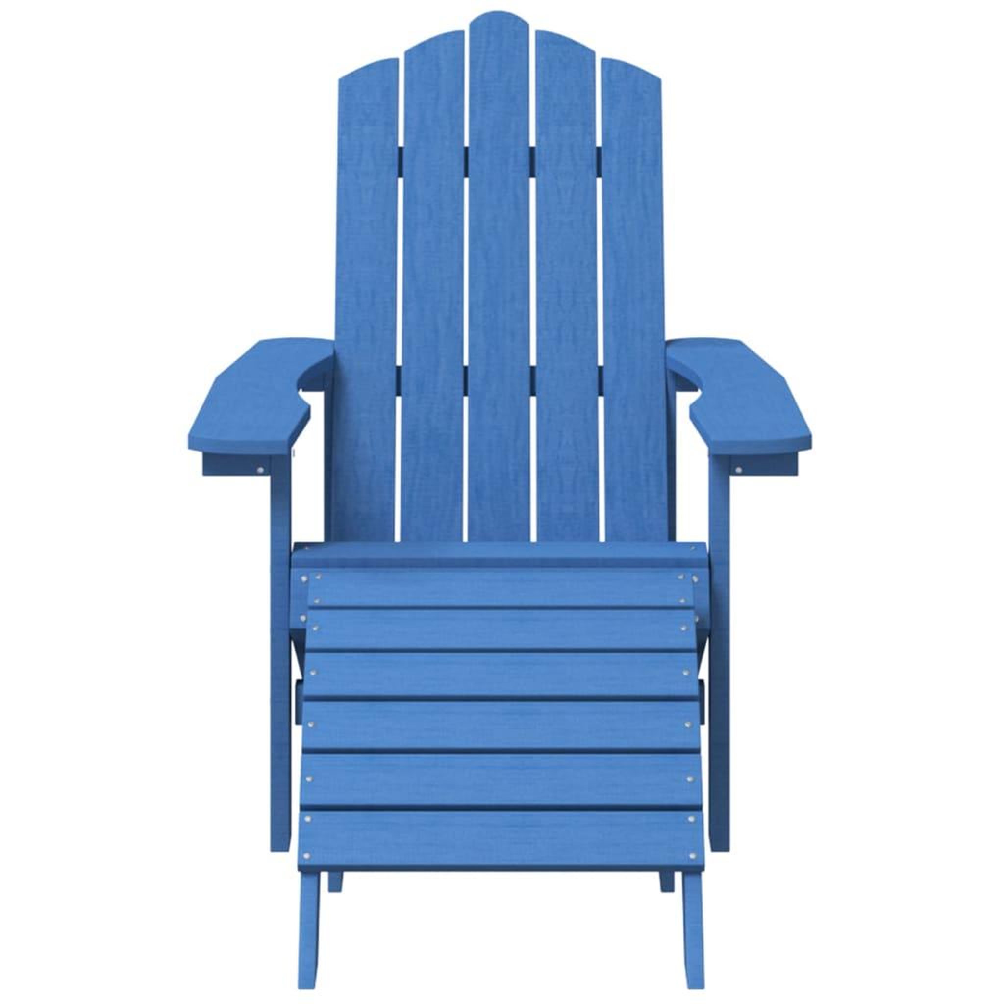 Voir la diapositive 4 : VIDAXL Chaise de jardin Adirondack repose-pied table PEHD Bleu aqua