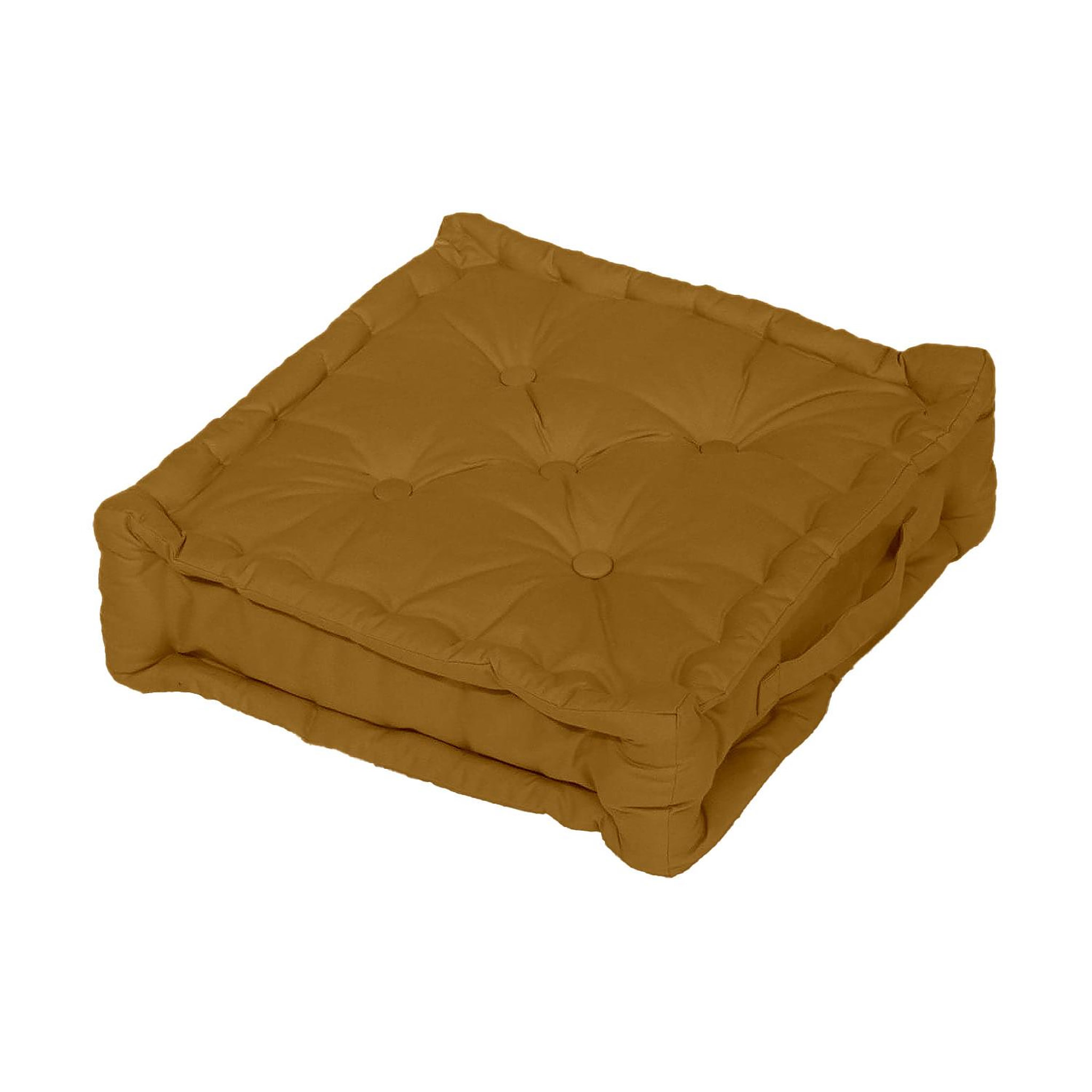 Voir la diapositive 1 : SOLEIL D'OCRE Coussin tapissier en coton 50x50x10 cm PANAMA par Soleil d'Ocre