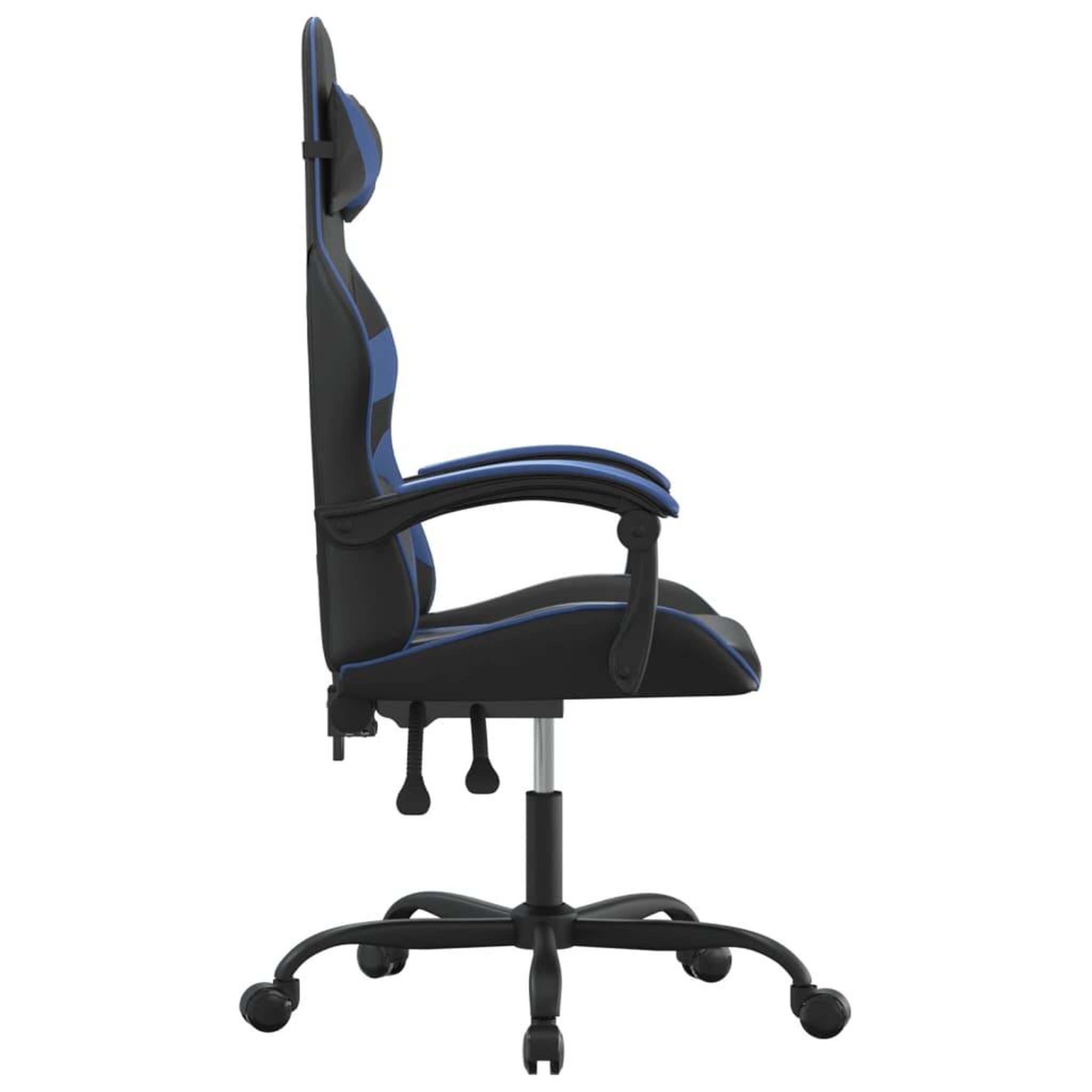 Voir la diapositive 4 : VIDAXL Chaise de jeu pivotante Noir et bleu Similicuir