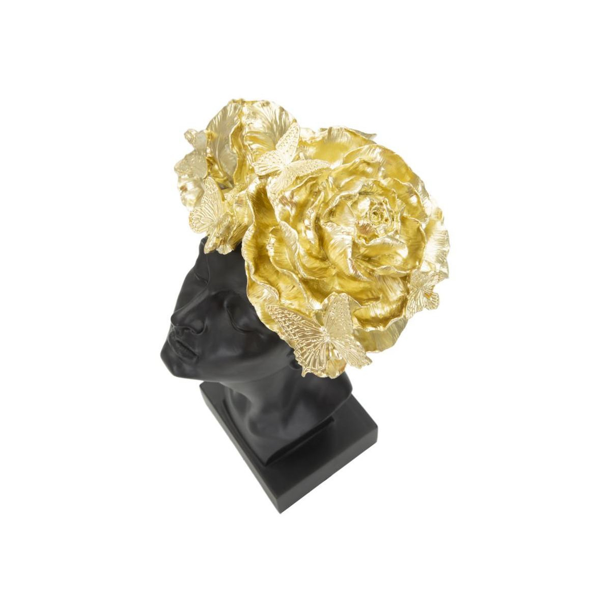 Voir la diapositive 6 : Paris Prix Statuette Tête Femme  Papillons  36cm Noir