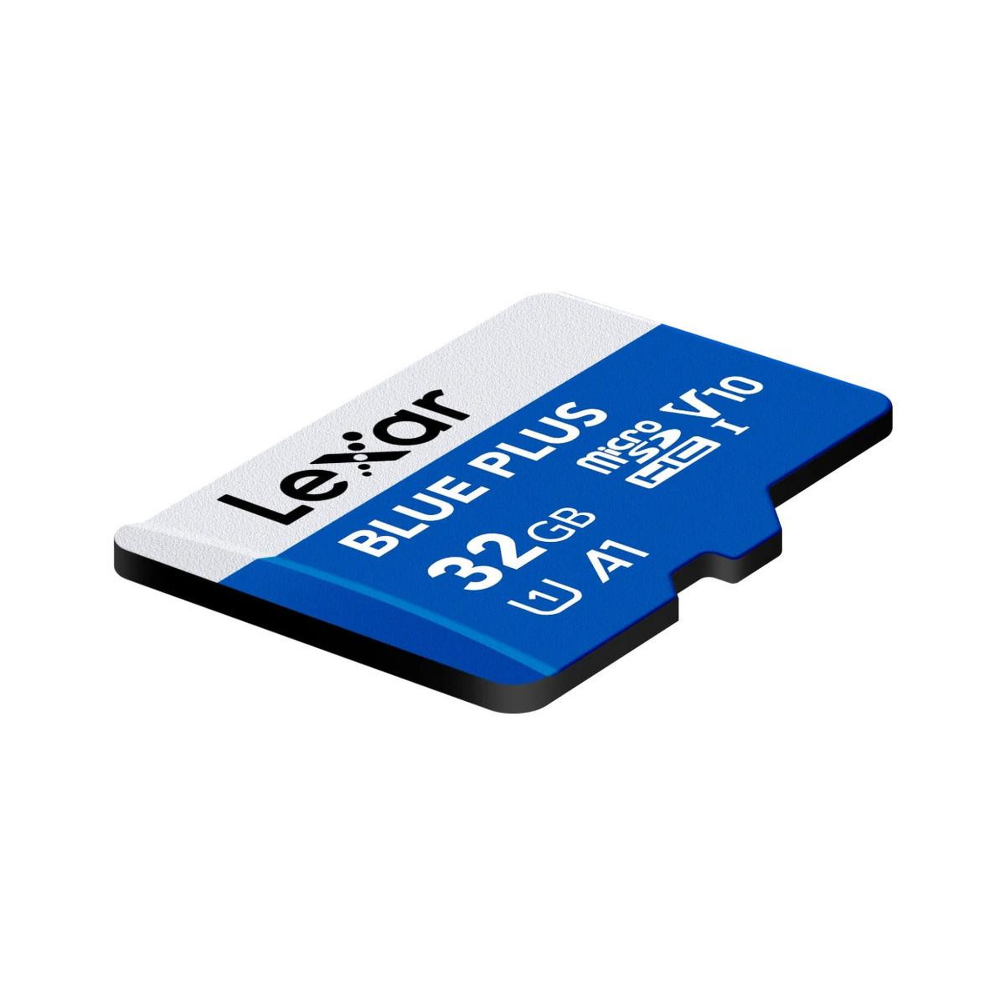 Voir la diapositive 3 : Lexar Lexar blue plus 32 go microsdhc uhs-i (jusqu'à 100 mo/s lecture, 170 mo/s écriture) ipx7, adaptateur sd inclus