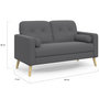 Voir la diapositive 5 : ID MARKET Canapé droit scandinave 2 places CLAIRE en tissu gris anthracite