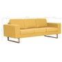 Voir la diapositive 6 : VIDAXL Ensemble de canape 2 pcs tissu jaune