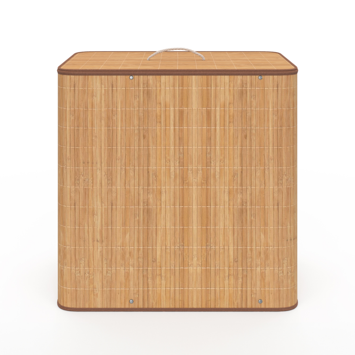 ID MARKET Panier à linge 3 bacs amovibles bambou ALBA tissu écru