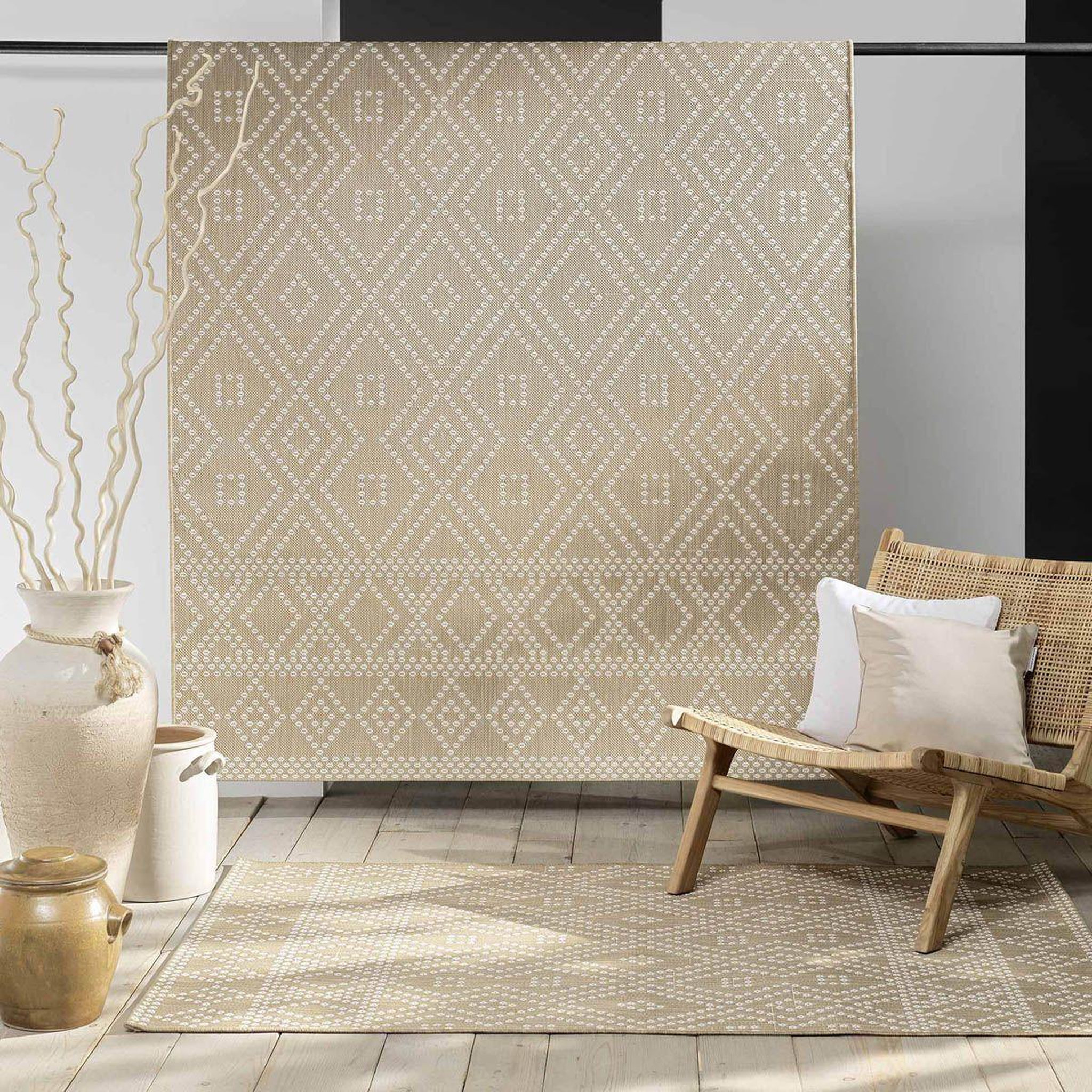 Voir la diapositive 5 : Douceur d'Intérieur Tapis déco  tania  120x170cm naturel