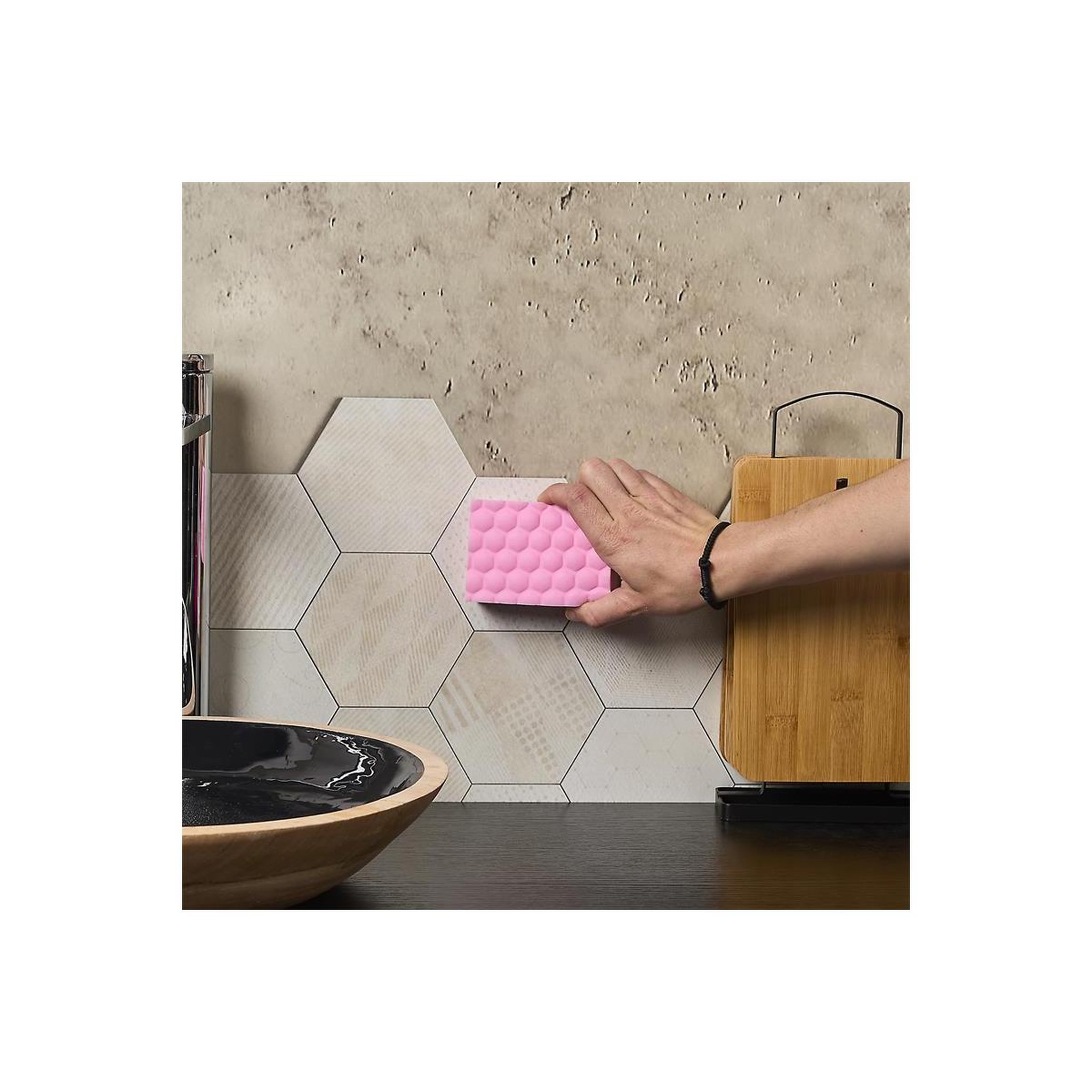 Voir la diapositive 5 : Je cherche une idee Lot de 2 éponges magiques  multi-usage  10cm blanc & rose