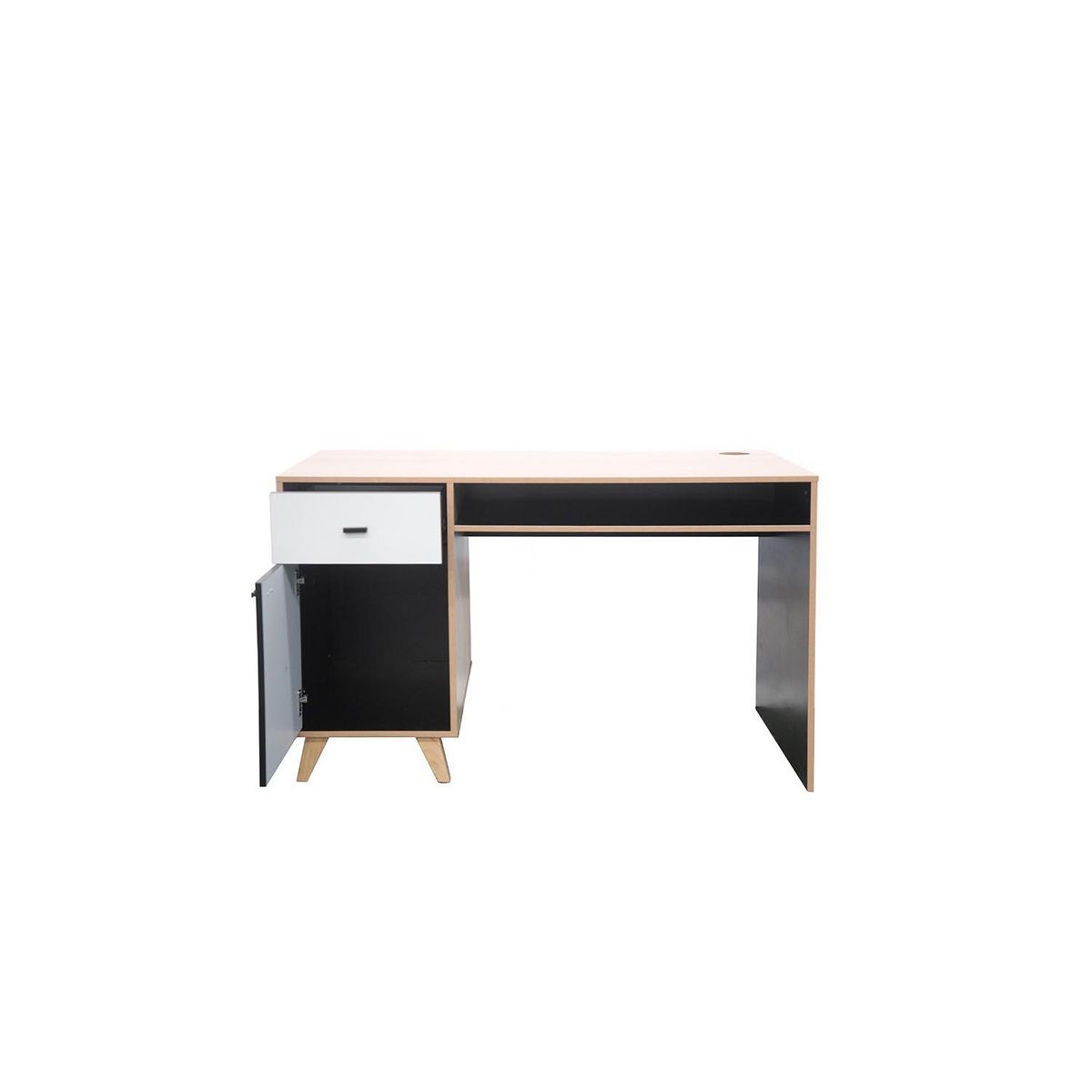 CONCEPT USINE Bureau avec tiroir et placard en bois LEIRA