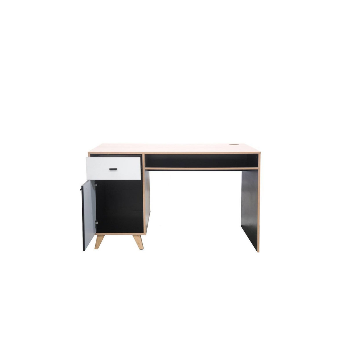 CONCEPT USINE Bureau avec tiroir et placard en bois LEIRA