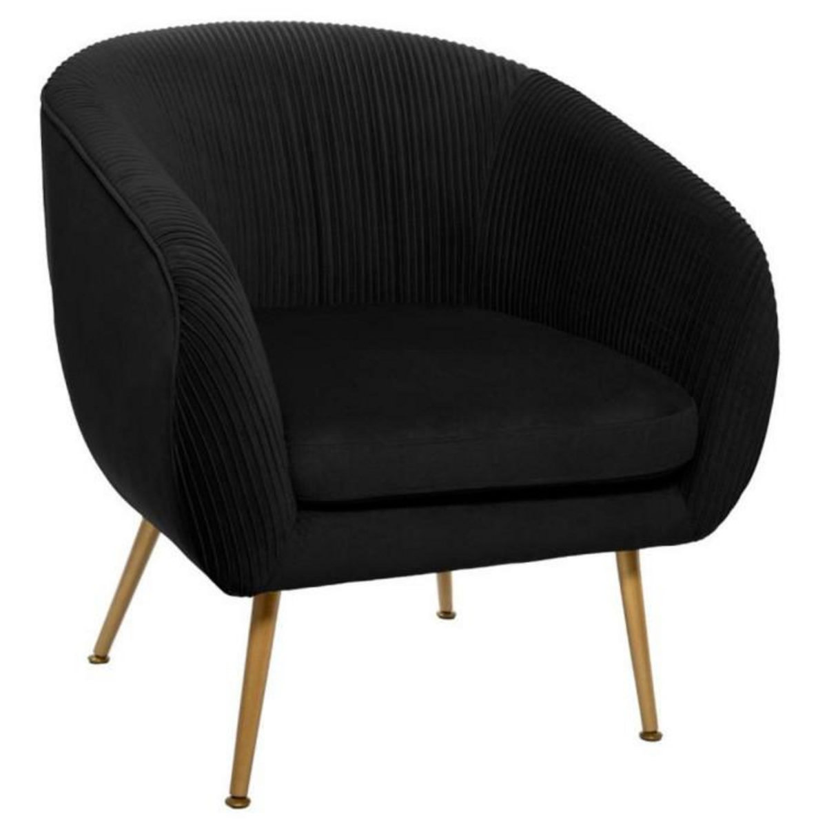 Paris Prix Fauteuil Design en Velours  Solaro  78cm Noir