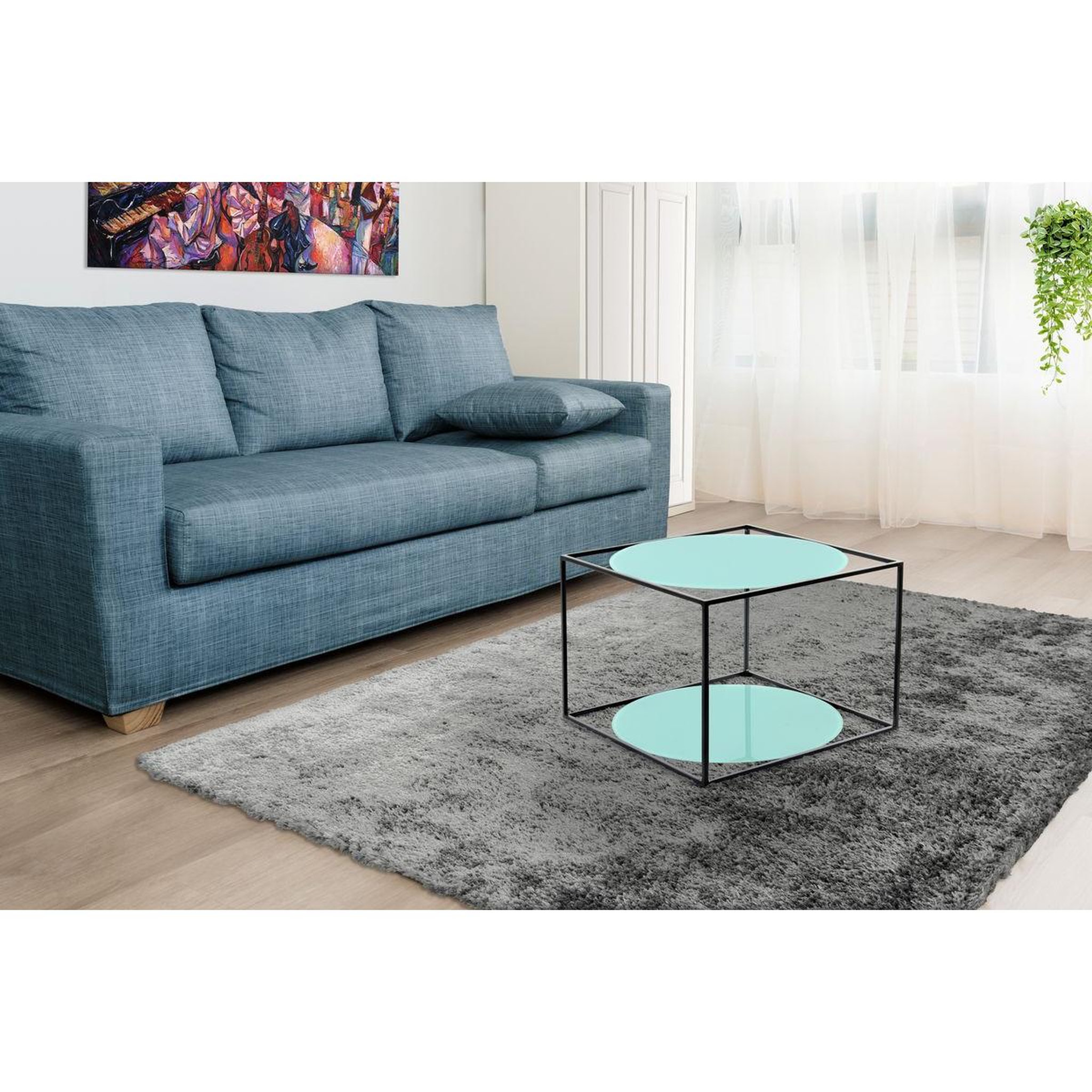 Voir la diapositive 3 : Paris Prix Table d'Appoint Design  Cody  50cm Vert & Noir
