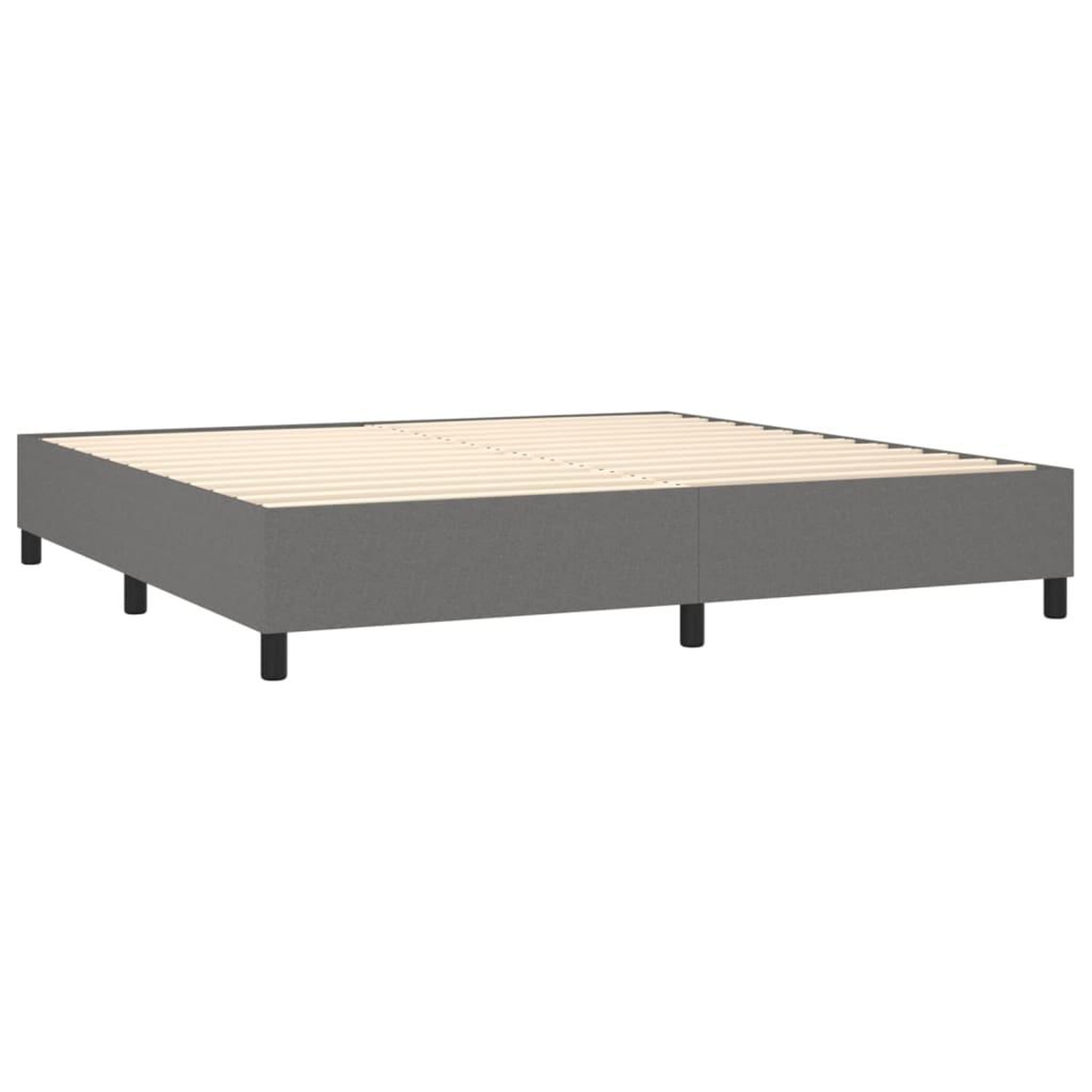 Voir la diapositive 5 : VIDAXL Sommier a lattes de lit matelas LED Gris fonce 200x200 cm Tissu