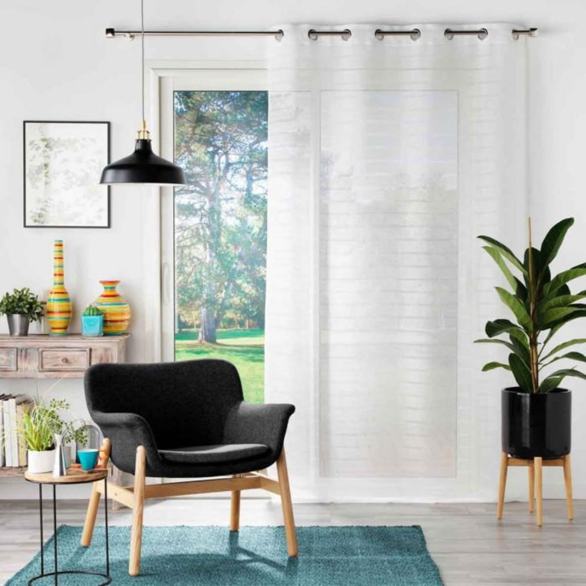 Paris Prix Rideau Voilage à Œillets  Samara  135x280cm Blanc