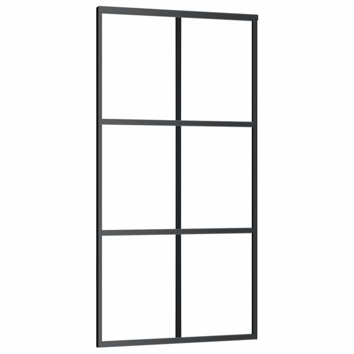 VIDAXL Porte coulissante kit de quincaillerie noir 102x205cm verre ESG