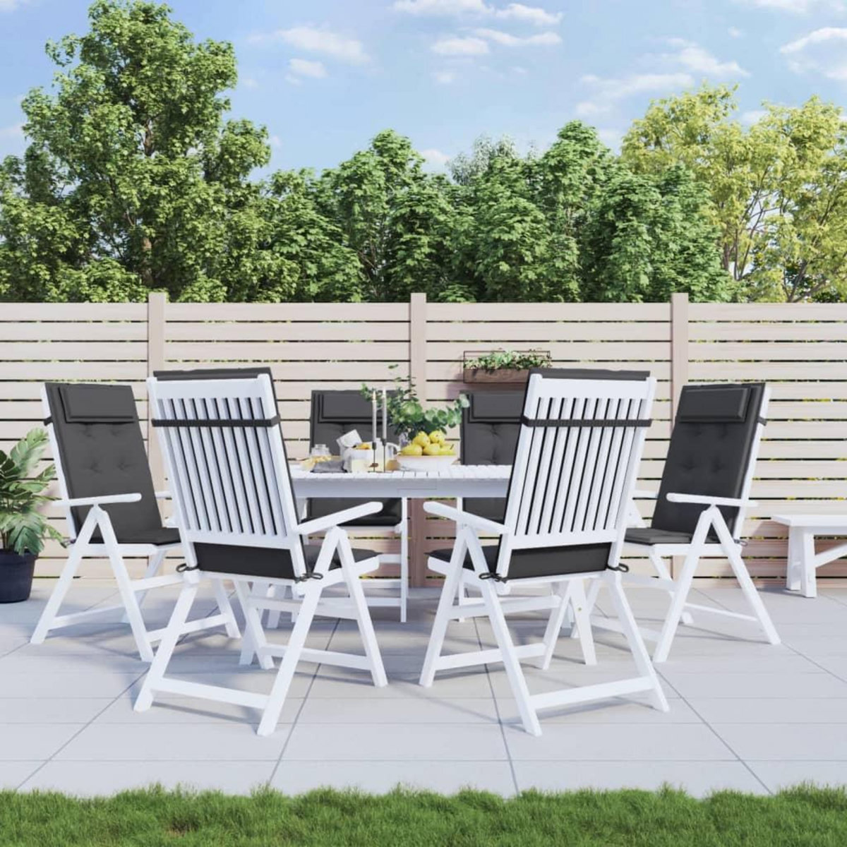 VIDAXL Coussins de chaise a dossier haut lot de 6 anthracite