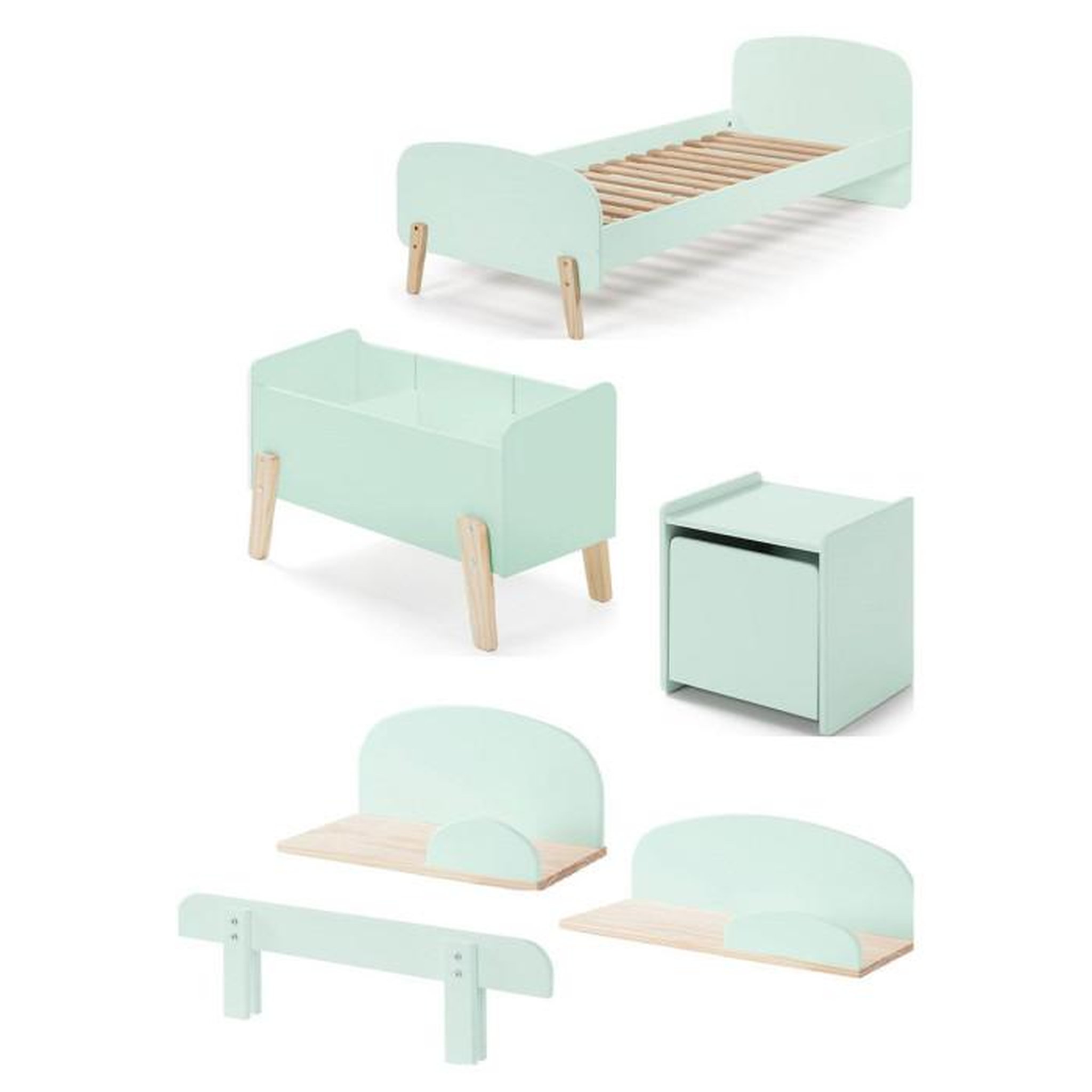 Paris Prix Chambre Complète Enfant 6P  Kiddy  Vert Menthe