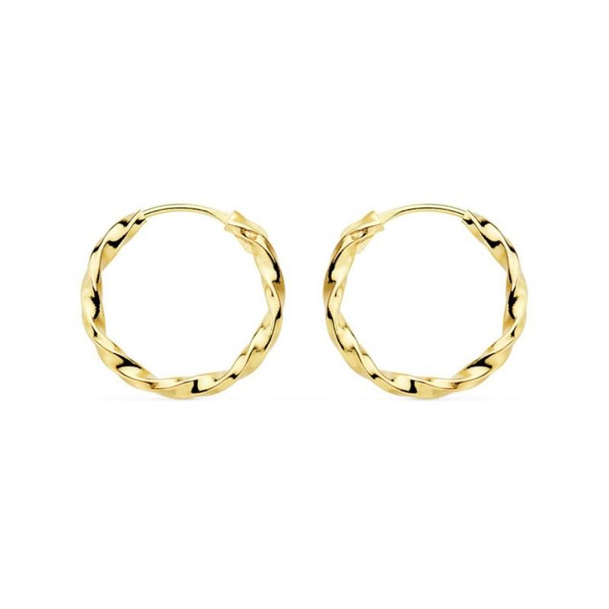 L'ATELIER D'AZUR Boucles d'Oreilles Créoles Or 18 Carats 750/000 Jaune - Torsadées