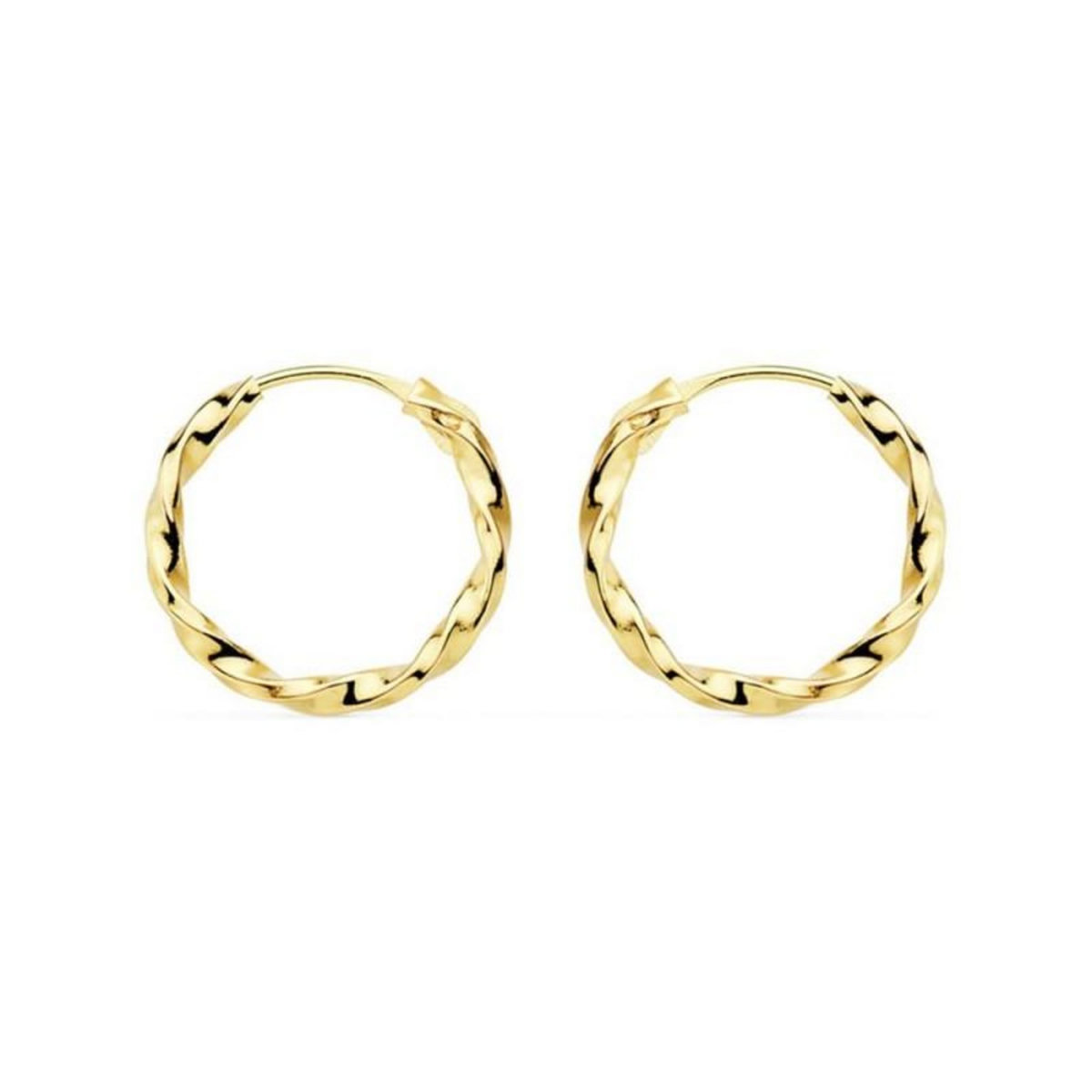 L'ATELIER D'AZUR Boucles d'Oreilles Créoles Or 18 Carats 750/000 Jaune - Torsadées