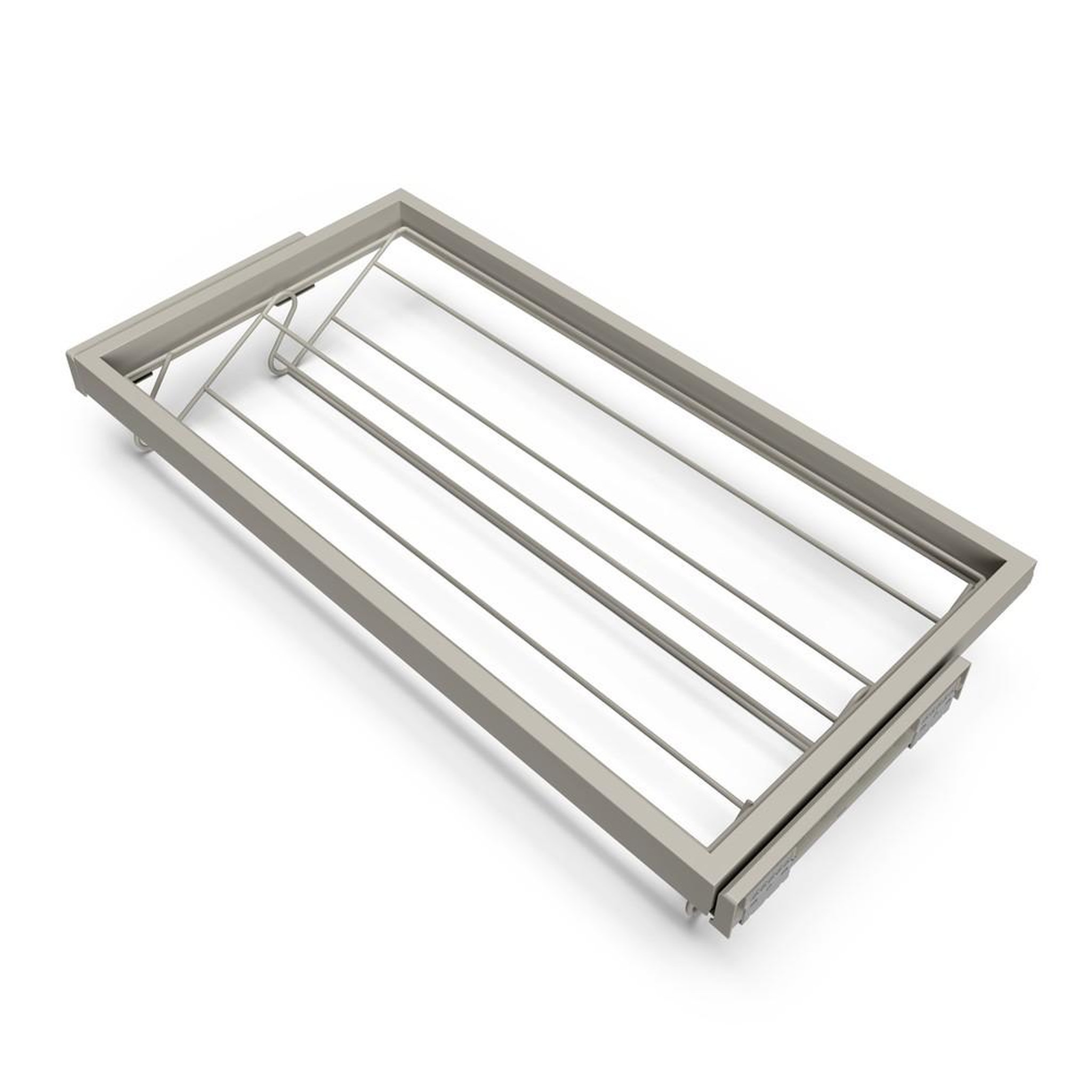 EMUCA SRL Penderie rabattable pour armoire Hang- 450 - 600- Peint gris pierre- Acier et Plastique