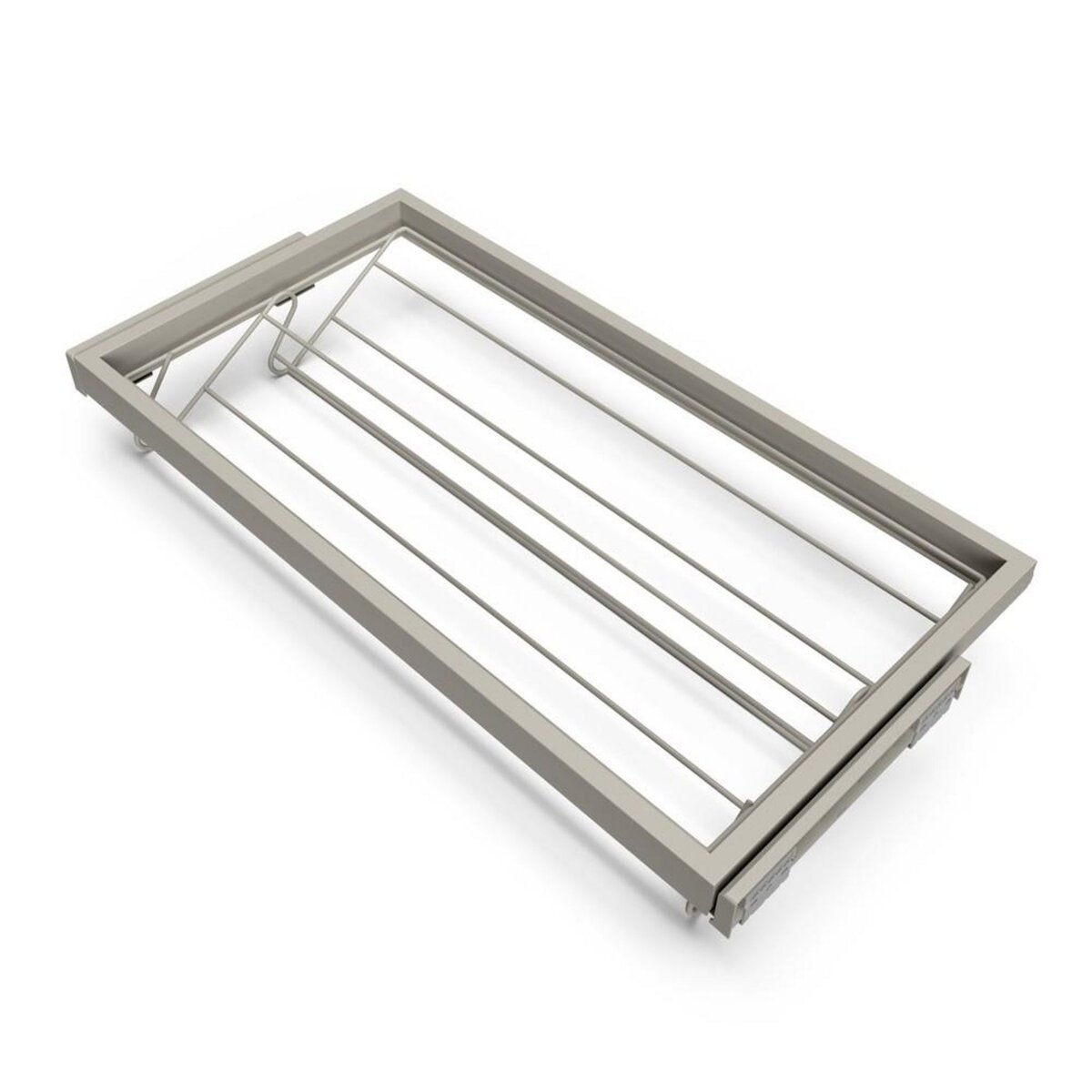 EMUCA SRL Penderie rabattable pour armoire Hang- 450 - 600- Peint gris pierre- Acier et Plastique