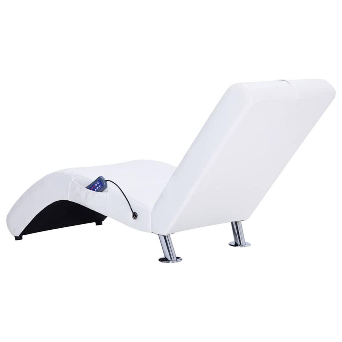 VIDAXL Chaise longue de massage avec oreiller Blanc Similicuir