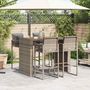 Voir la diapositive 3 : VIDAXL Ensemble de bar de jardin 5 pcs avec coussins gris poly rotin