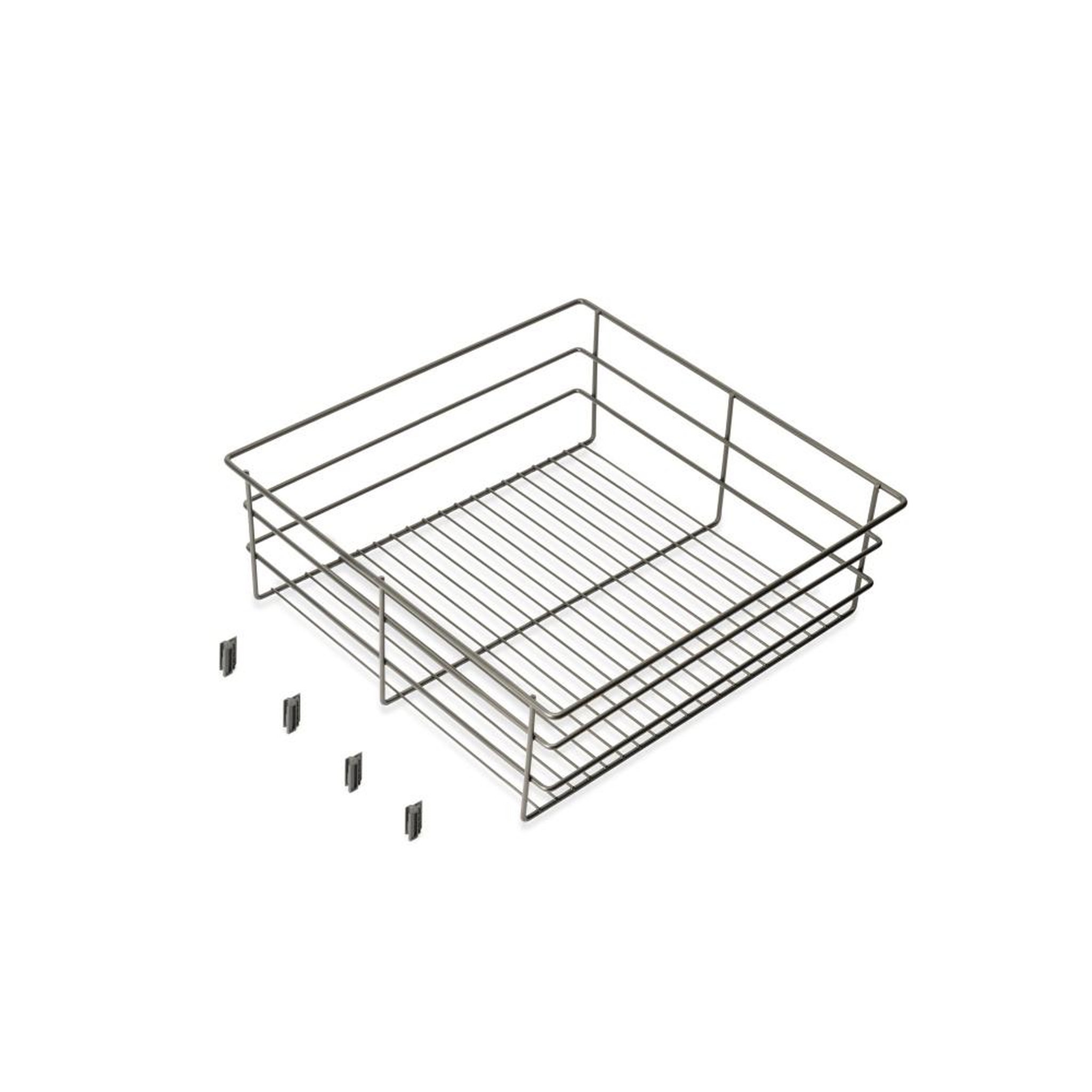 EMUCA SRL Tiroir en fil métallique pour armoires et dressings Quartz -  440mm (M60) -  Acier -  Titane