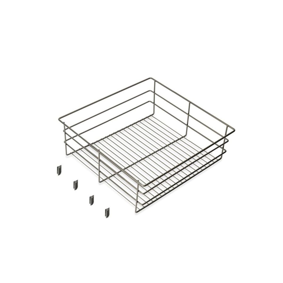 EMUCA SRL Tiroir en fil métallique pour armoires et dressings Quartz -  440mm (M60) -  Acier -  Titane